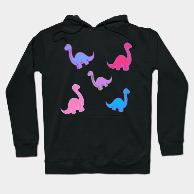 Multicolored dinosaurs for creativity Hoodie by EmeraldWasp